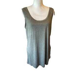 NorthCrest Essential Tank Top Grey 1X 16-18 Longer Length Womens Shirt New